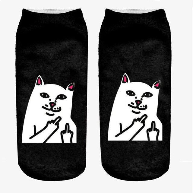 New arrival Women Low Cut Ankle Socks Funny Aliens 3D Printing Sock Cotton Hosie
