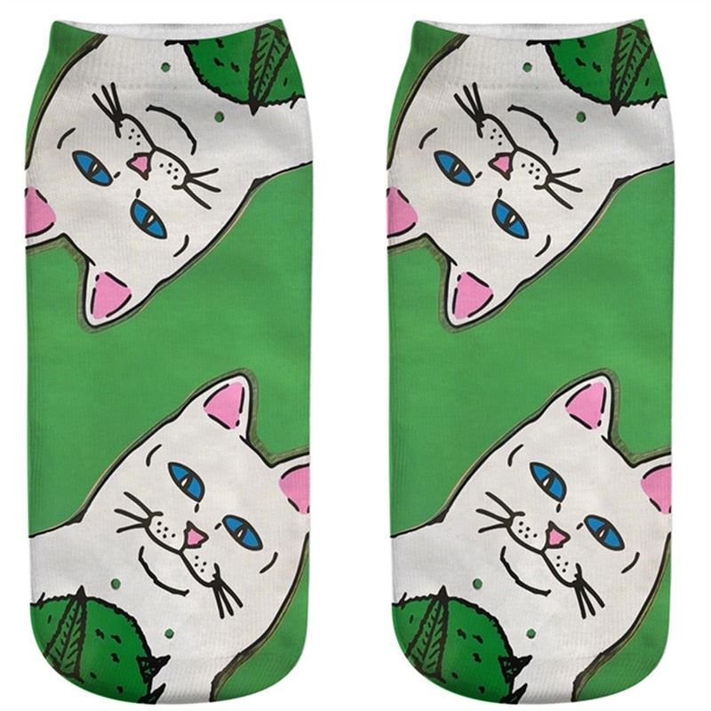 New arrival Women Low Cut Ankle Socks Funny Aliens 3D Printing Sock Cotton Hosie