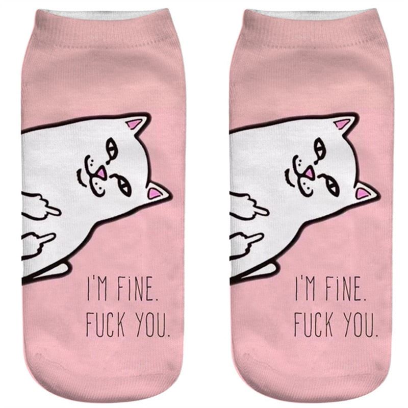 New arrival Women Low Cut Ankle Socks Funny Aliens 3D Printing Sock Cotton Hosie