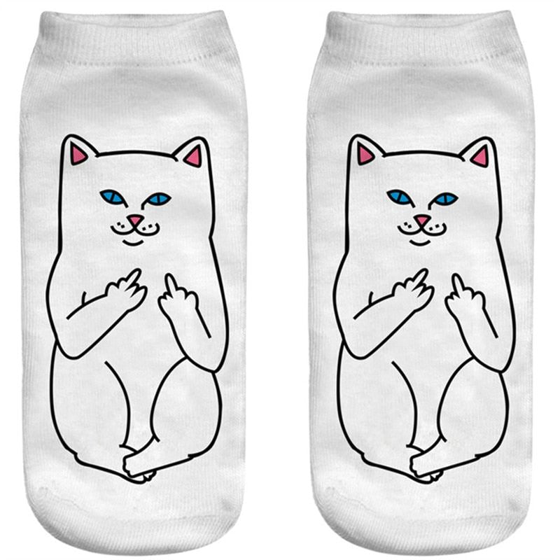 New arrival Women Low Cut Ankle Socks Funny Aliens 3D Printing Sock Cotton Hosie