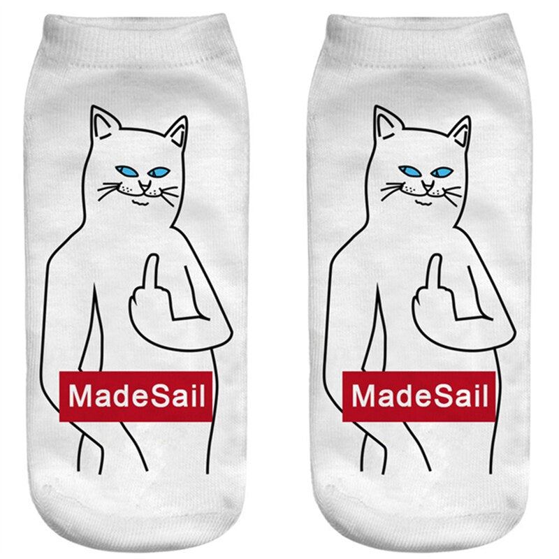 New arrival Women Low Cut Ankle Socks Funny Aliens 3D Printing Sock Cotton Hosie