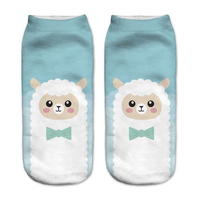 New arrival Women Low Cut Ankle Socks Funny Aliens 3D Printing Sock Cotton Hosie