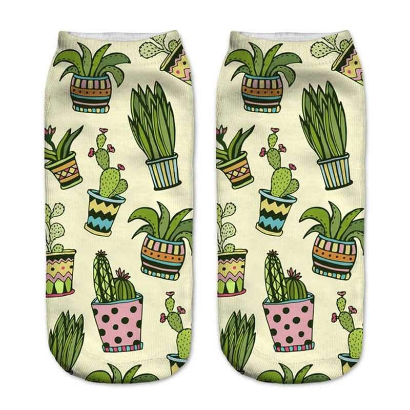 New arrival Women Low Cut Ankle Socks Funny Aliens 3D Printing Sock Cotton Hosie