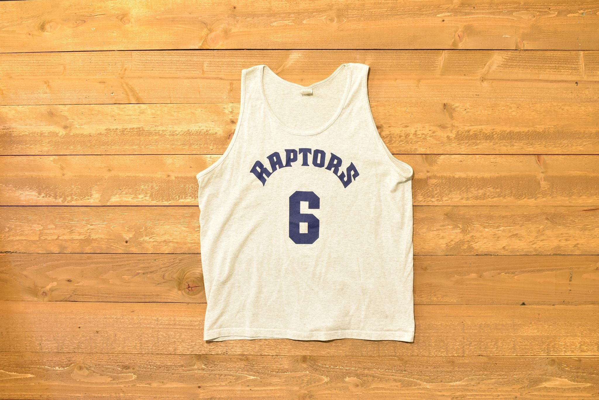 Raptors Number 6 Grey mens tank top XL