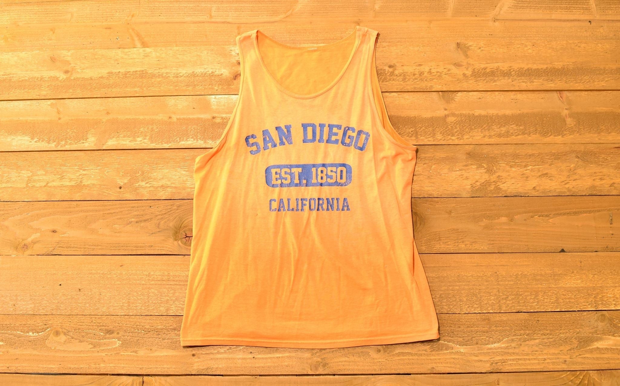 San Diego California Mens tank top Orange est. 1850 Used