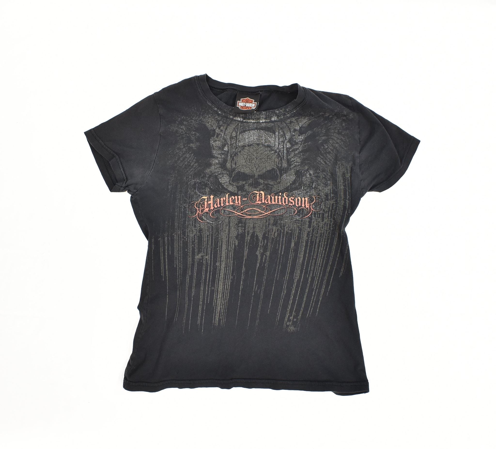 Harley Davidson Womans T-shirt Small Skull St. Louis Missouri Used