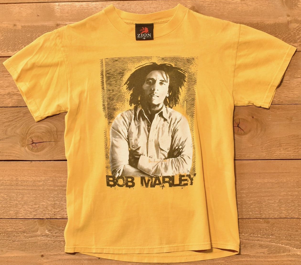 Bob Marley Mens Shirt Smal Zion Roots Wear Yellow Tee Used