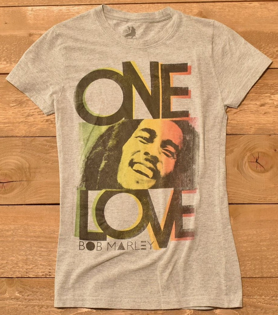 Bob Marley Small Female T-shirt Grey One love Used