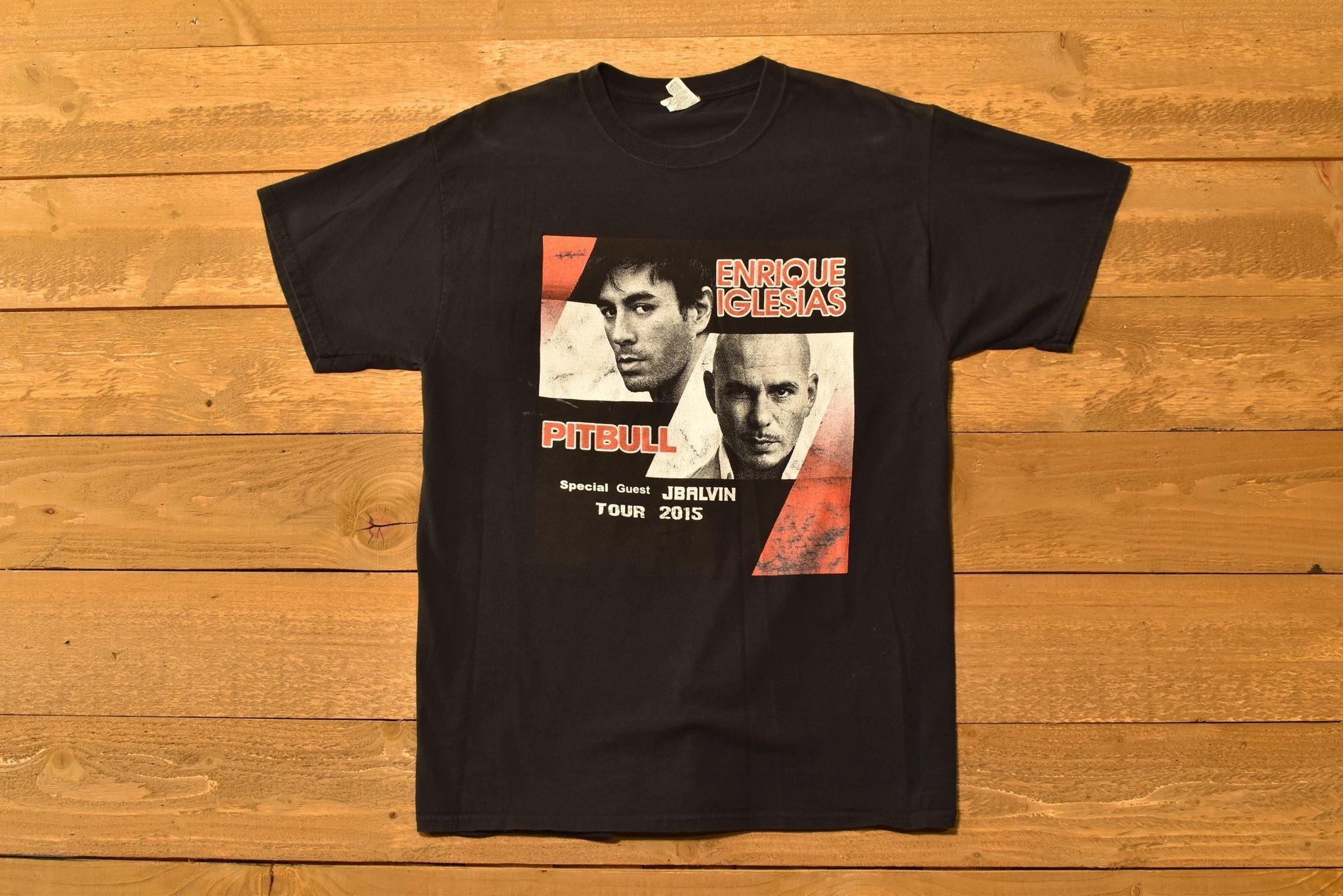 Enrique Iglesias pitbull t-shirt concert tee Large 20015 Authentic used
