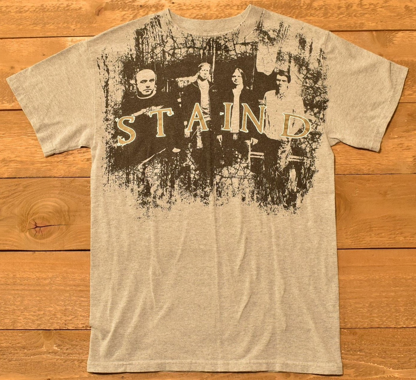Stain band t-shirt small grey concert tee Authentic Used