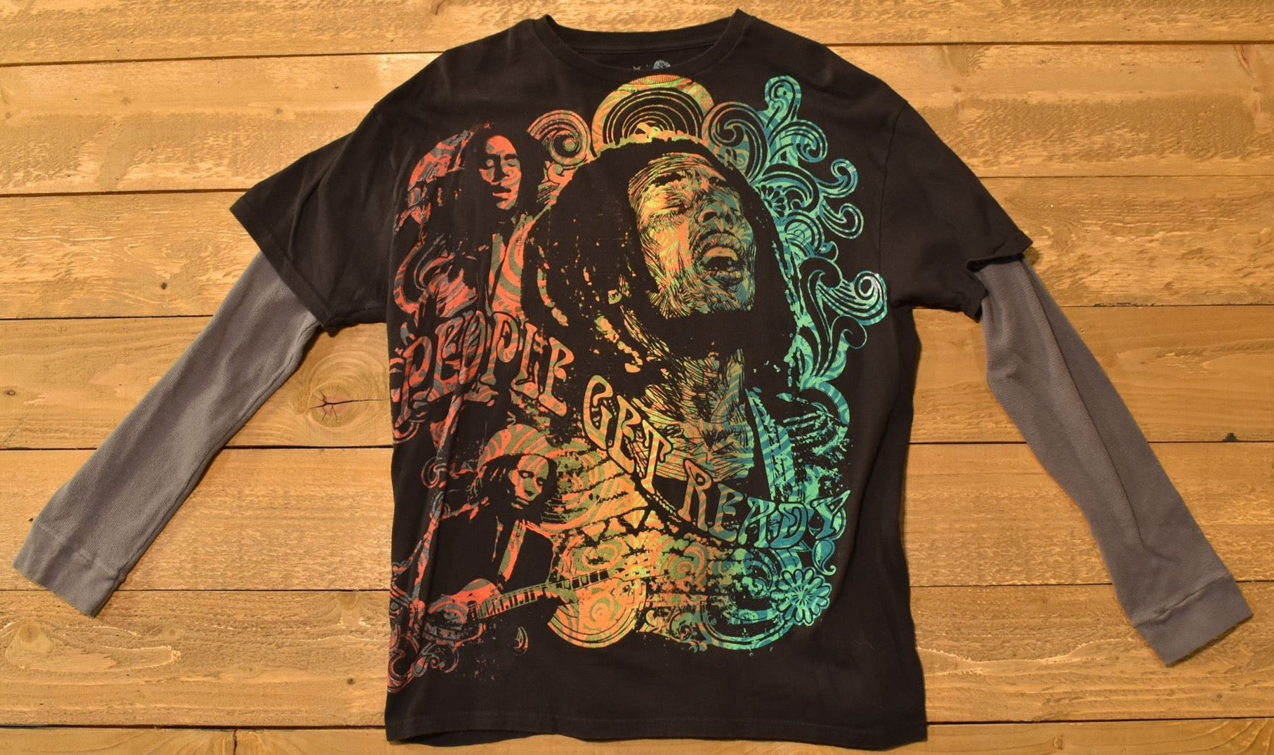 Bob Marley t shirt Large Rock Icons t shirt long sleeve Grey used