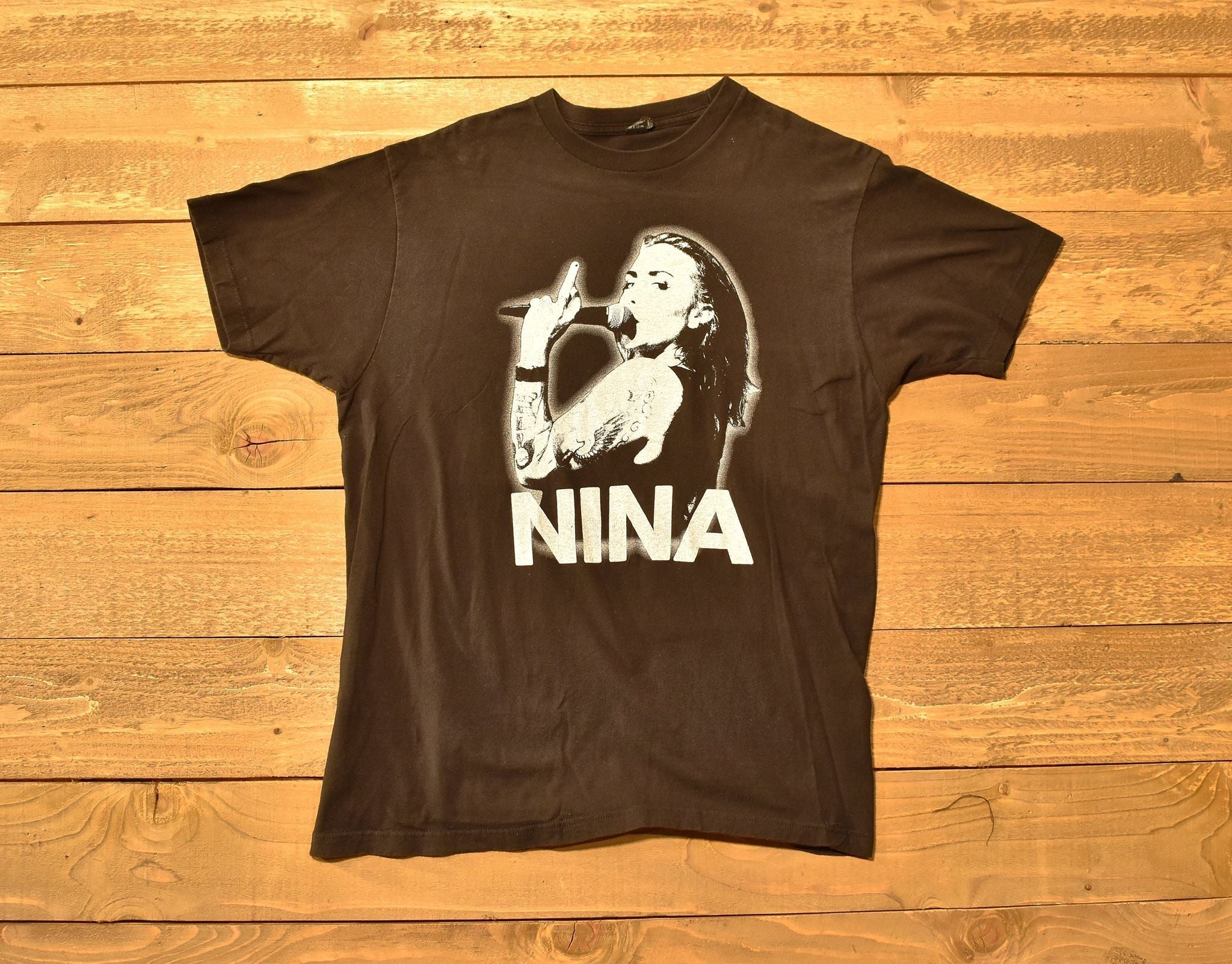 Nina T Shirt Black Large Mens Tee Authentic Amazing condition Used