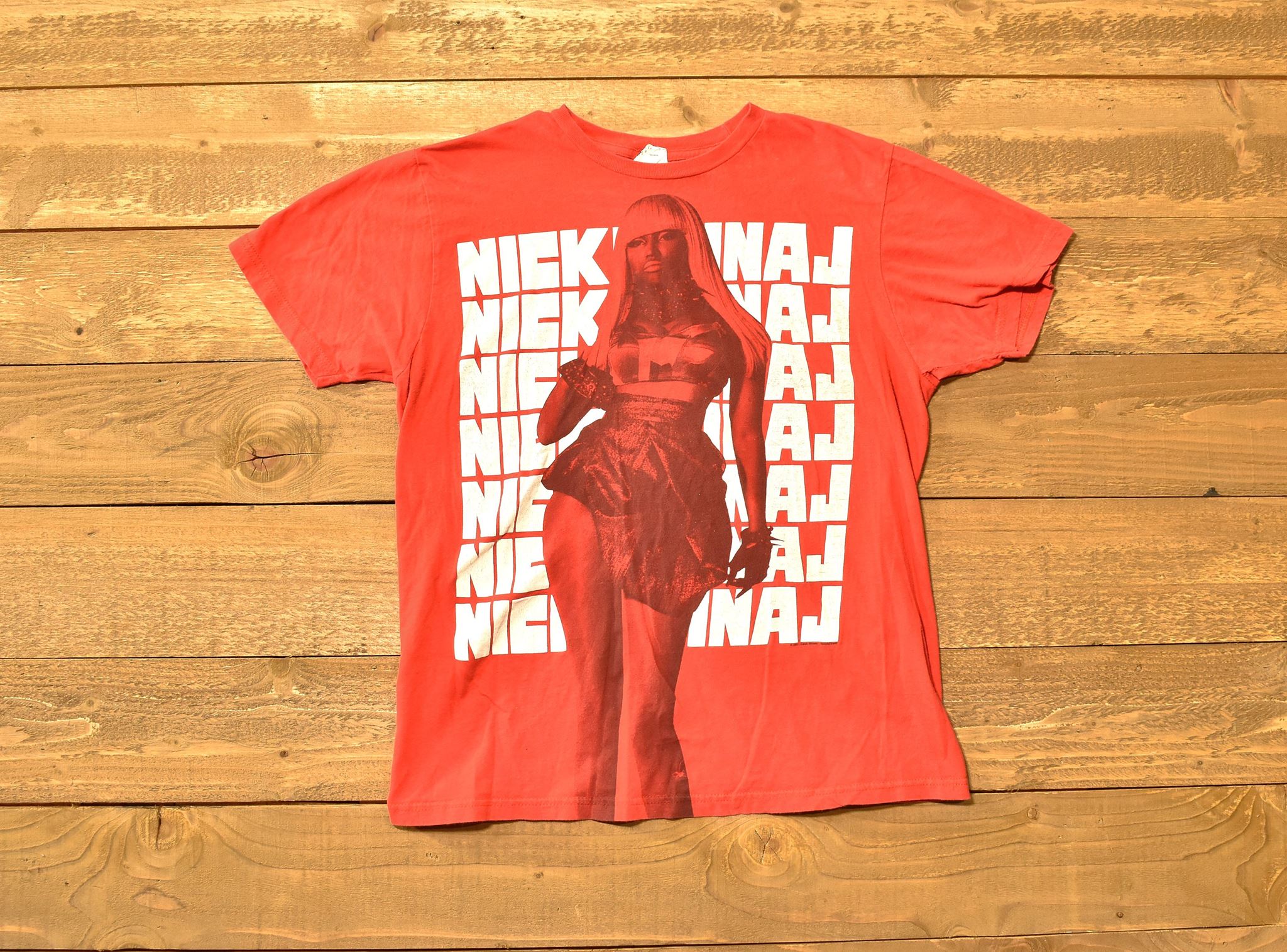 Nicki minaj red t shirt used Authentic Hip Hop Tee Music T shirt