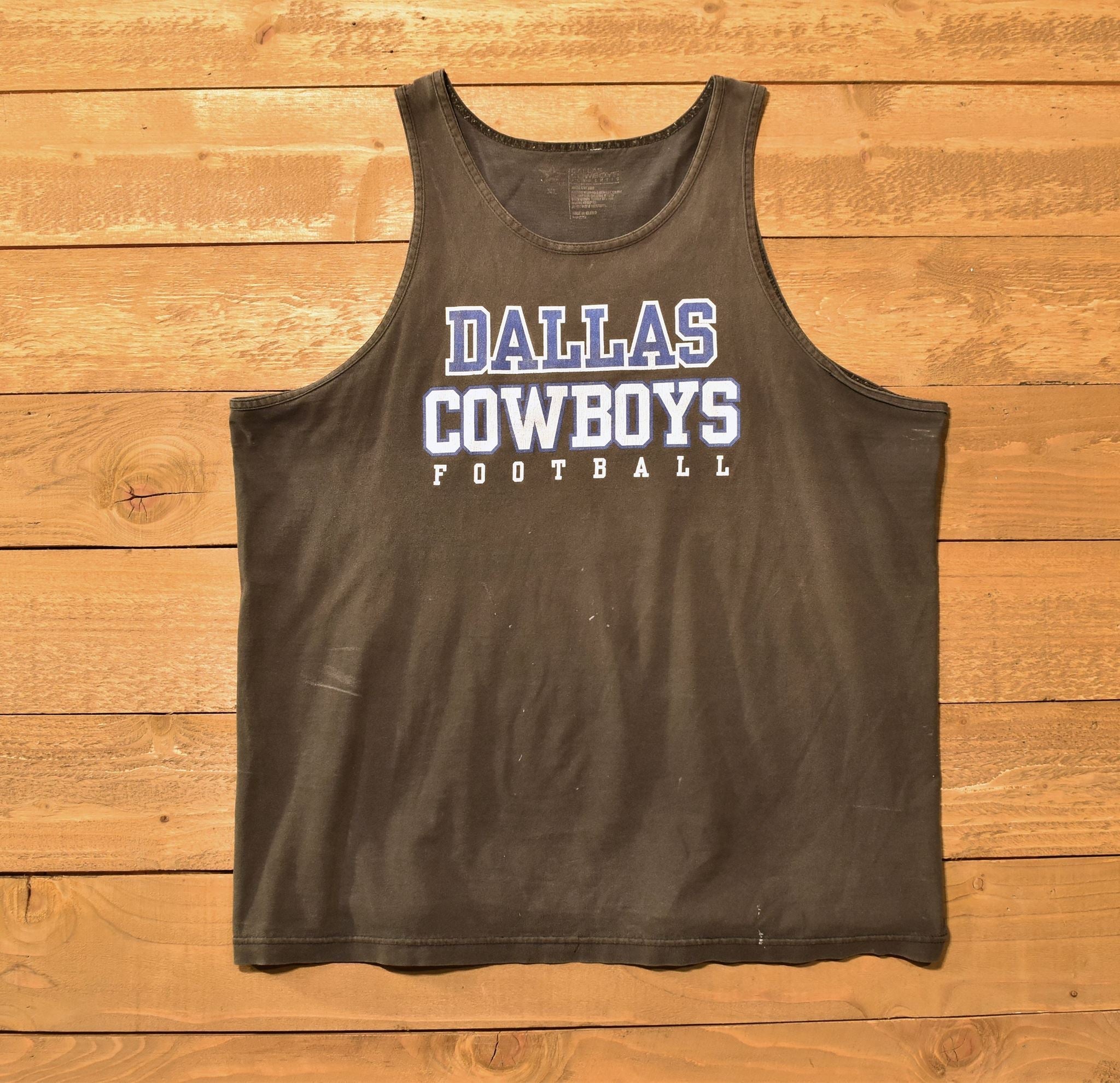 Dallas Cowboys Mens tank top XL Used faded black Paint marks / Holes