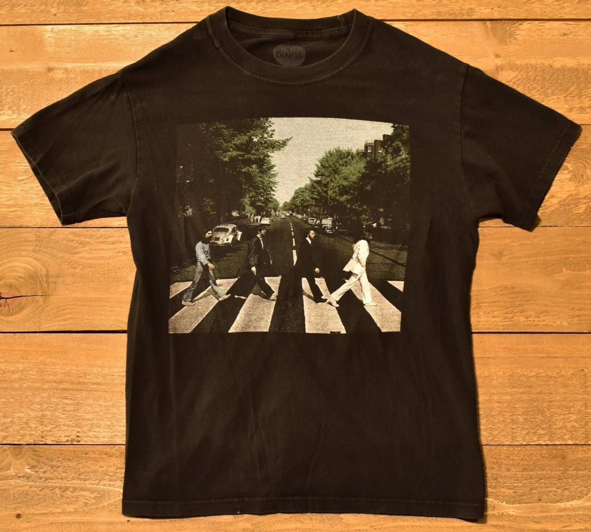 The beatles band t-shirt mens small Trade marked shirt black tee Used