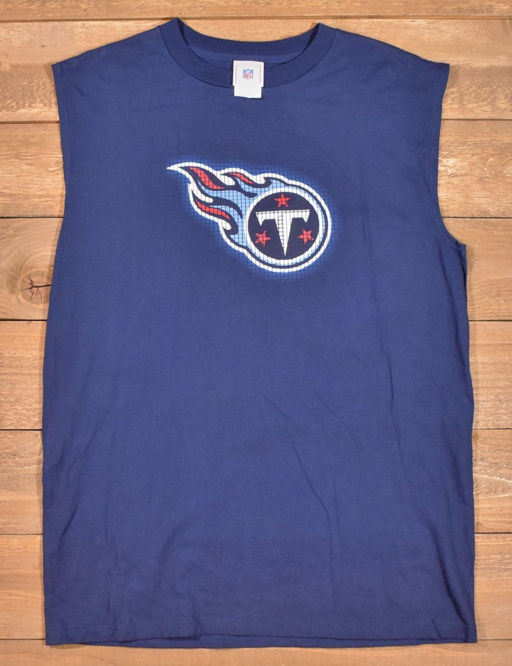 Tennessee Titans Mens Large Cut off t shirt NFL Titans Football Shirt Used Blue