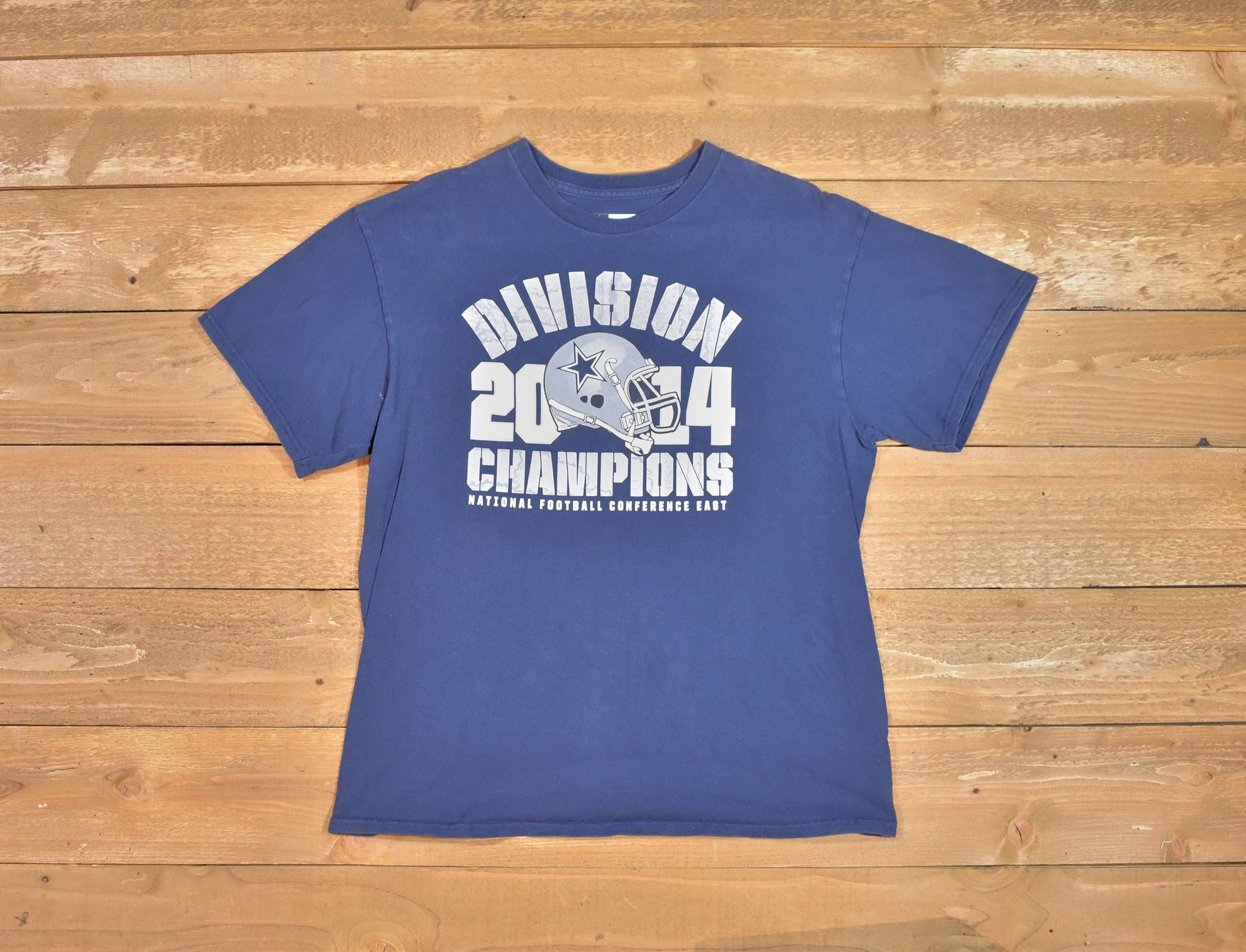 Dallas Cowboys 2014 Division Champions t shirt Large team Apparel used NFL Footb
