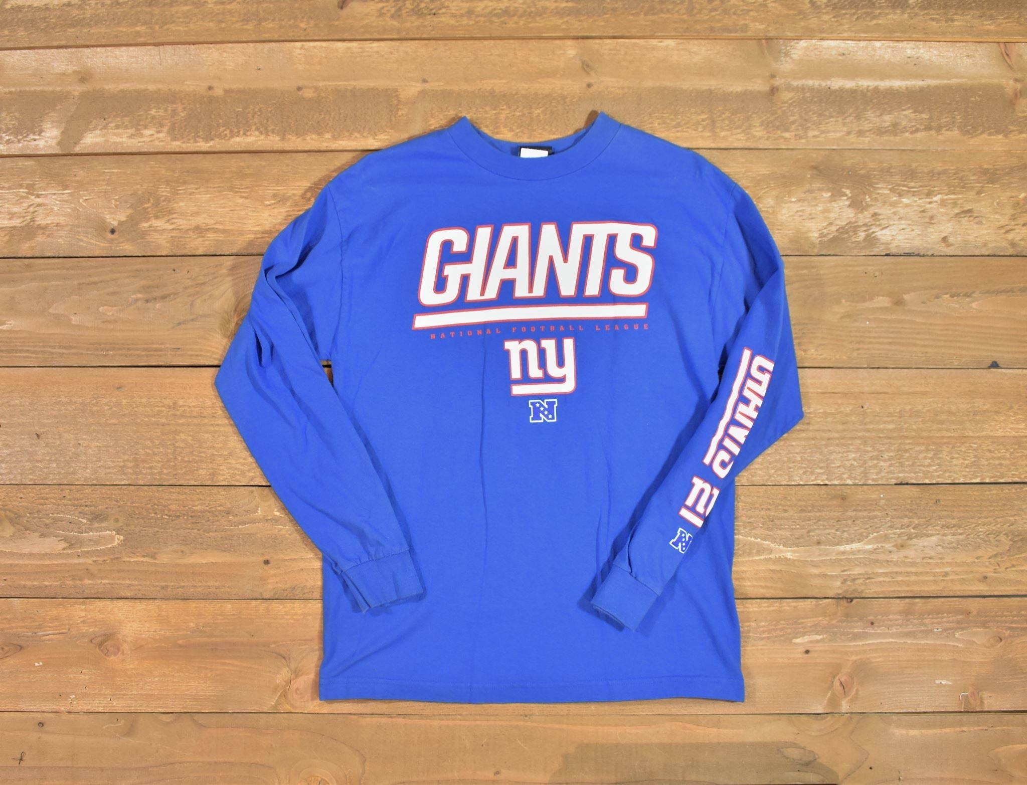 New York Giants Long Sleeve Blue Medium NFL Football Shirt M Used