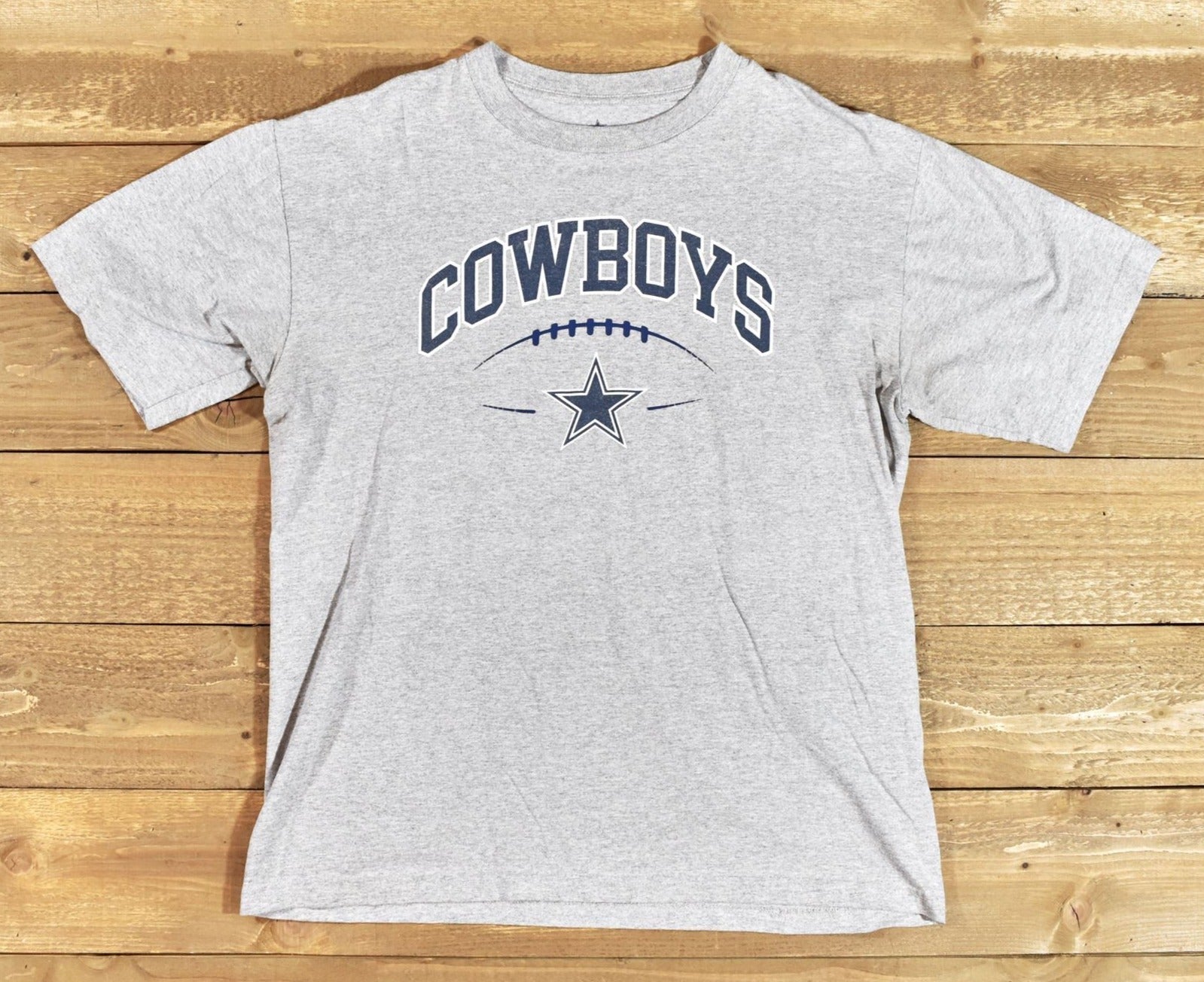 Dallas Cowboys Mens t shirt Large Grey used Tee NFL Football Authentic Branded