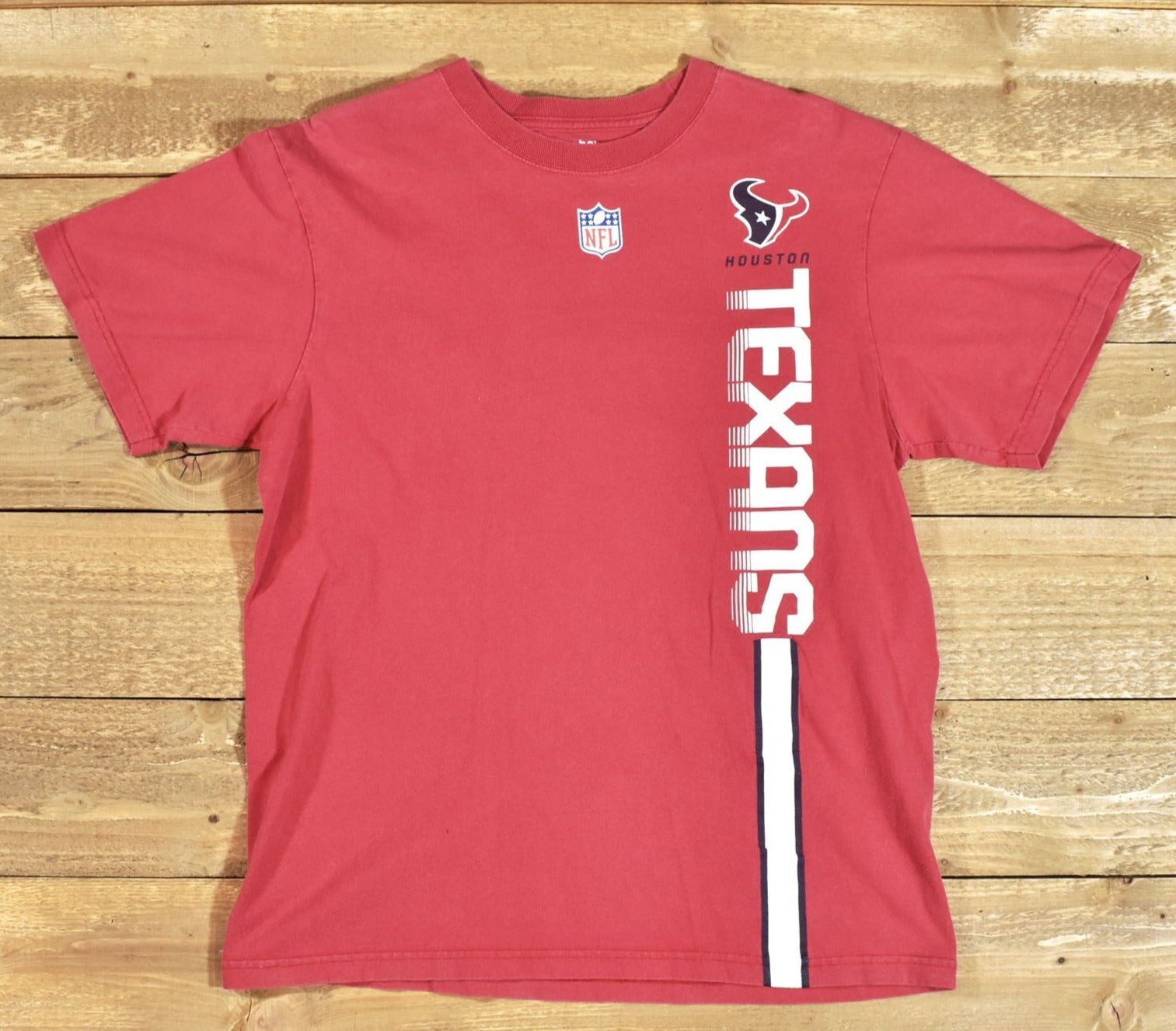 Houston Texans Red T shirt L Reebok NFL Football Tee Large Used