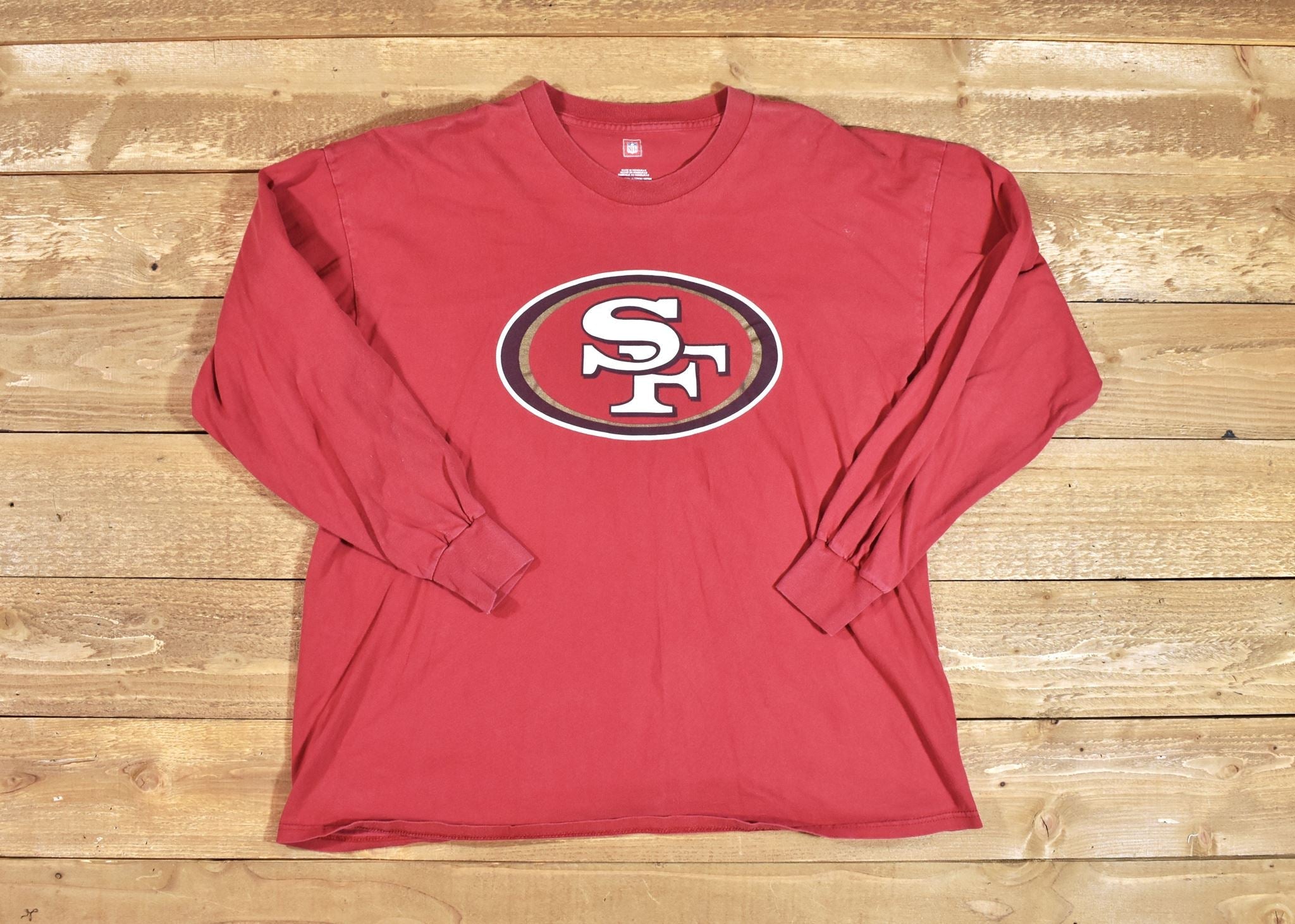 San Fransisco 49ers Long Sleeve Red Shirt 2XL Mens Used Authentic
