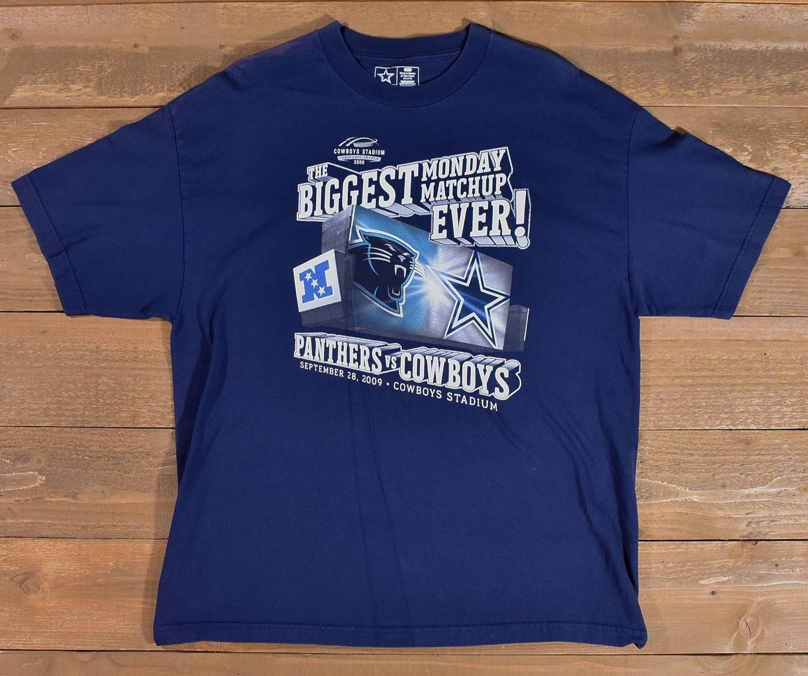Dallas Cowboys mens t-shirt Large Dallas Vs Carolina 2009 Authentic tee used