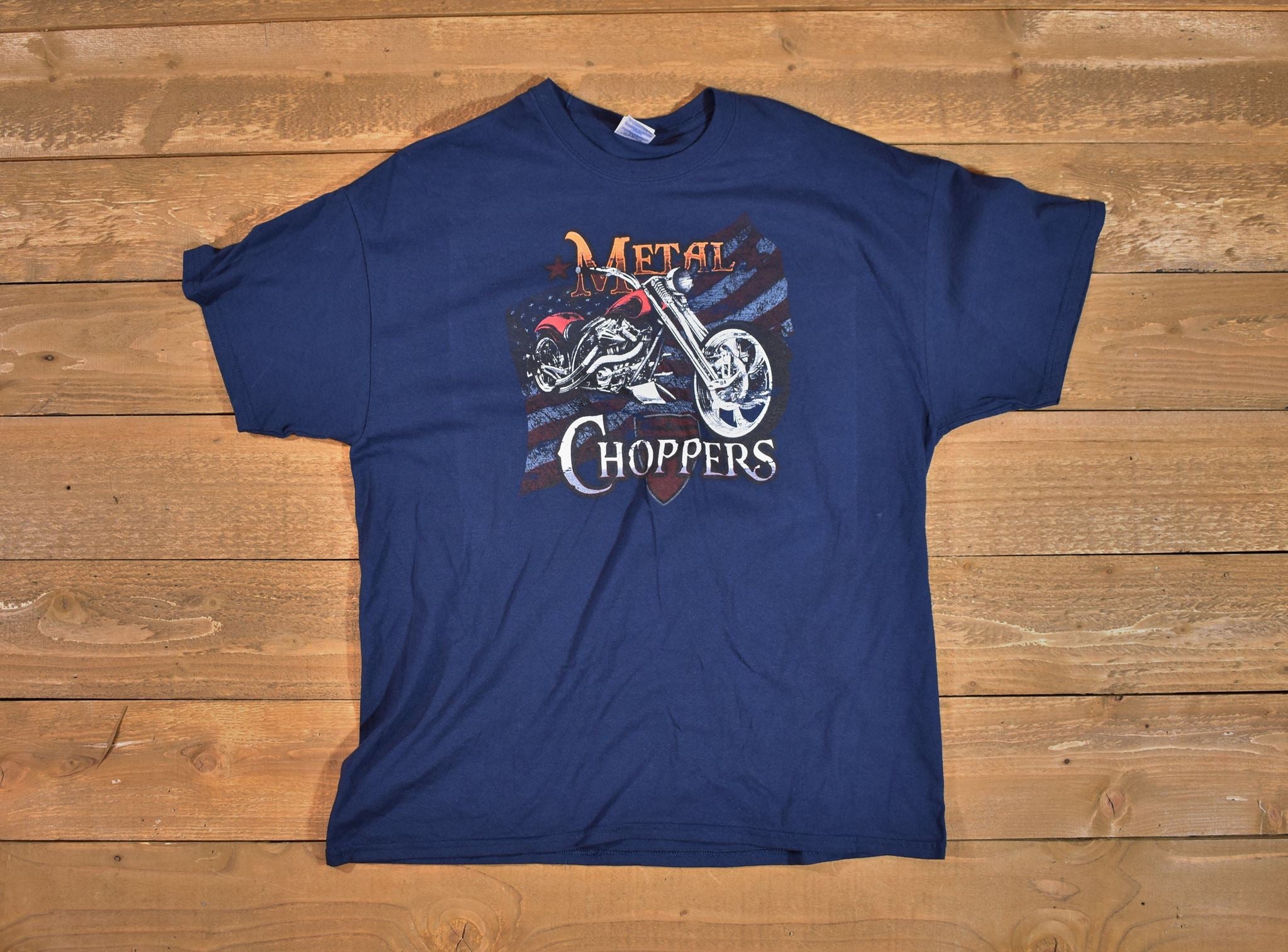 Metal Choppers Mens XL t-shirt Used Motorcycle Shirt Faded Vintage