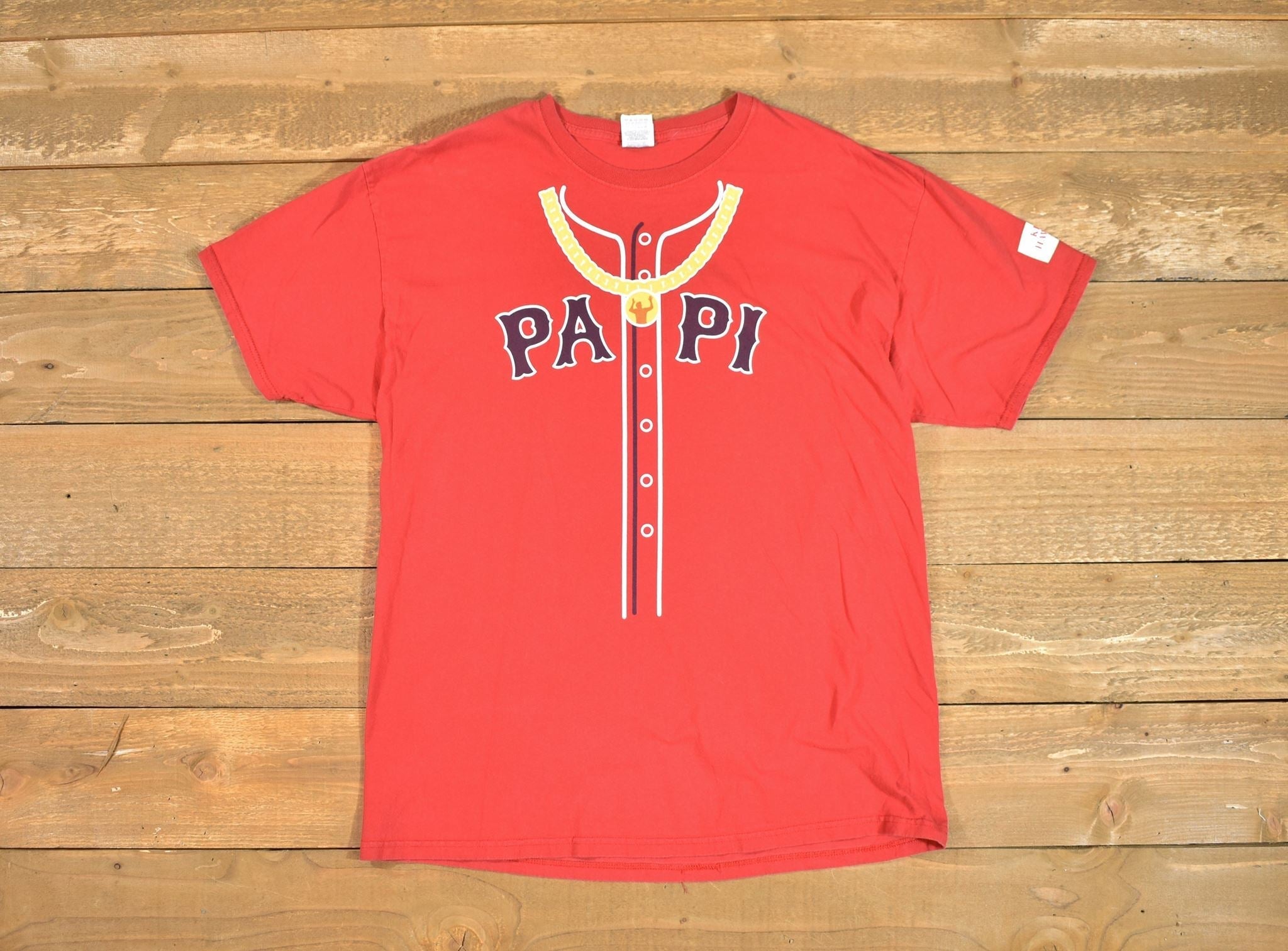 PAPI RED XL MENS T SHIRT USED KINGS HAWAIIAN