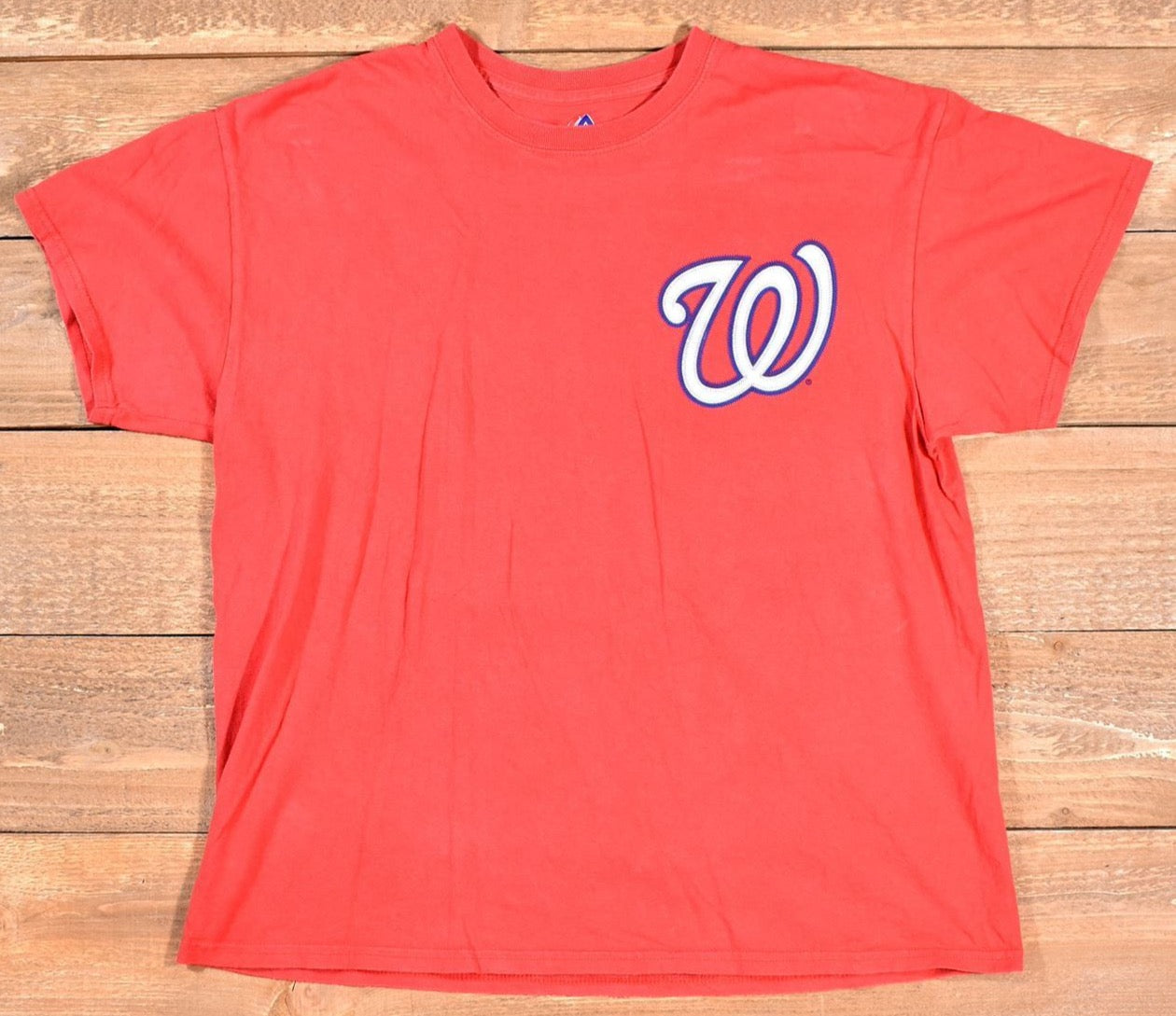 Strasbourg 37 Mens t shirt Majestic MLB Baseball Tee Used Red