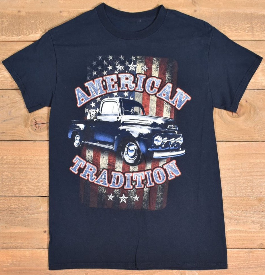 American Tradition Mens Small T-shirt used Classic 50s truck