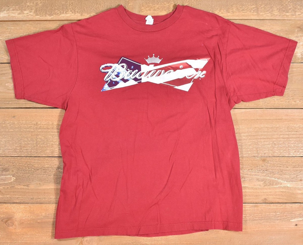 Budweiser Mens t shirt red Large used authentic branded shirt
