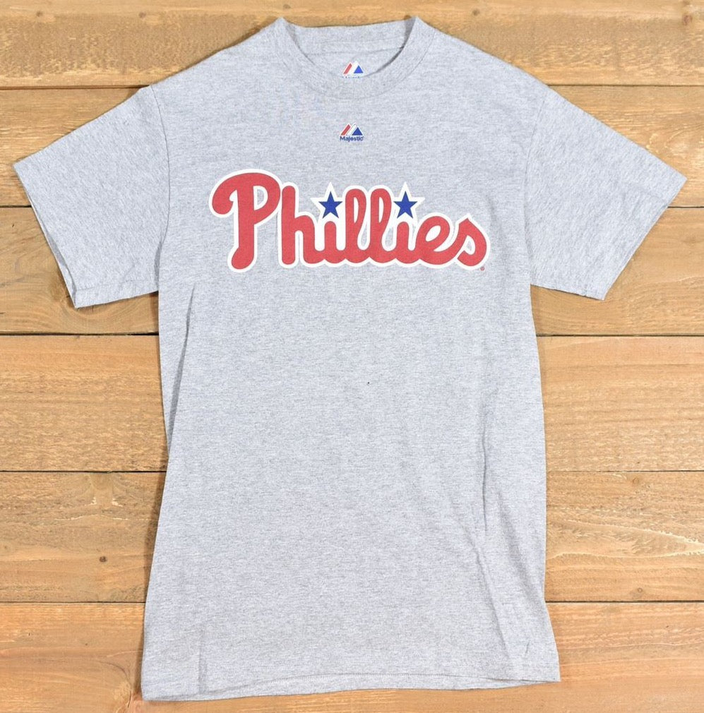 Phillies Mens t shirt Majestic Small grey shirt used