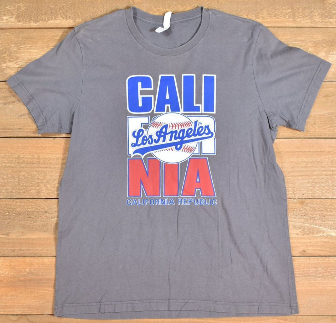 California Los Angeles Baseball T shirt Used LARGE