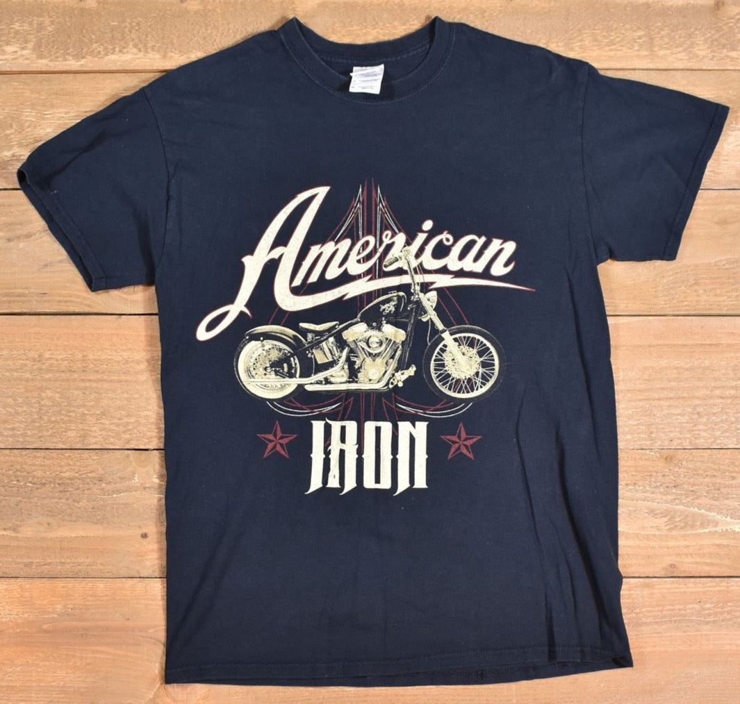 American Iron Motor Cycle t shirt used Medium Shirt Motorcycle tee