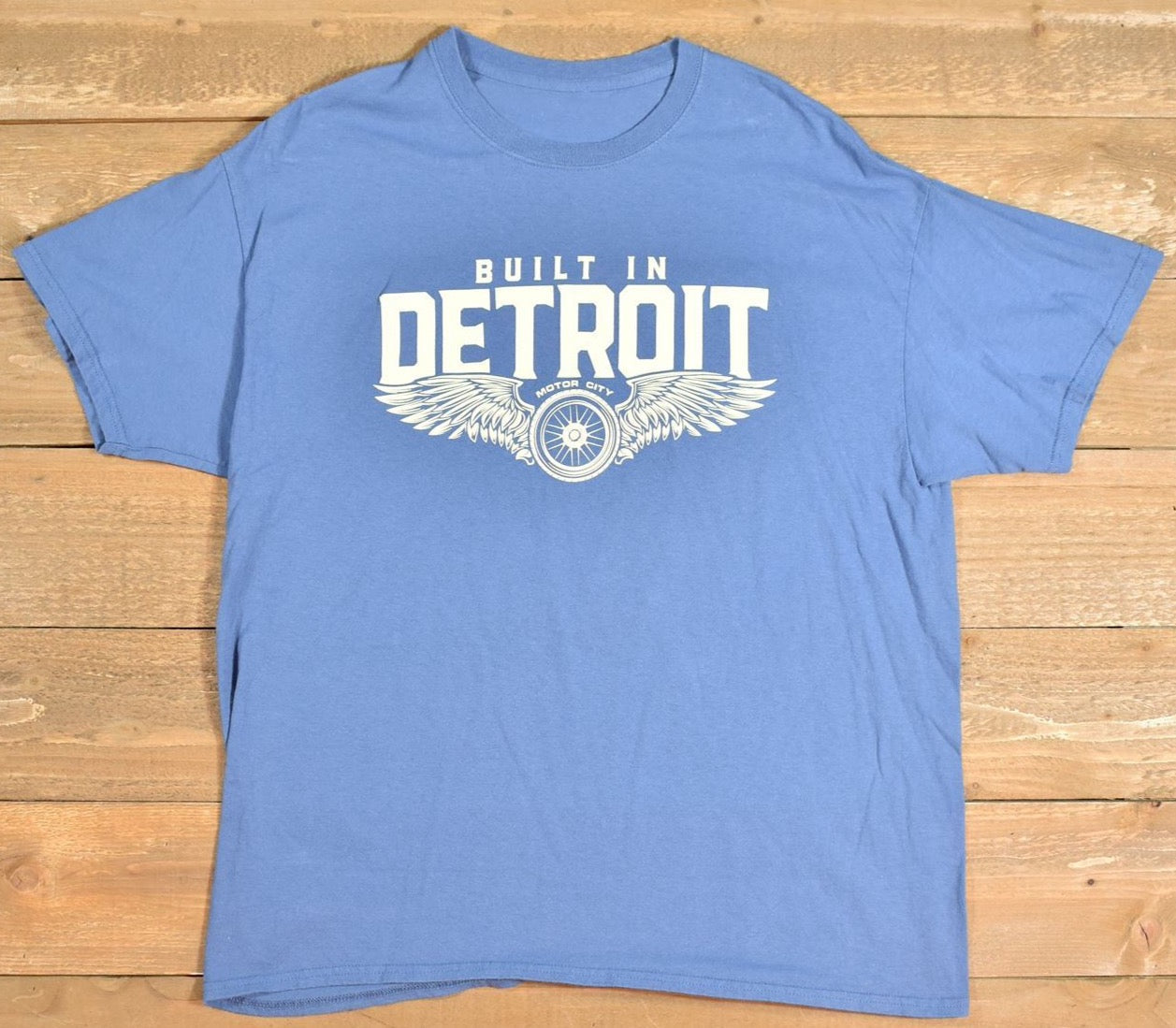 Built in Detroit mens t-shirt X large used motor sports tee