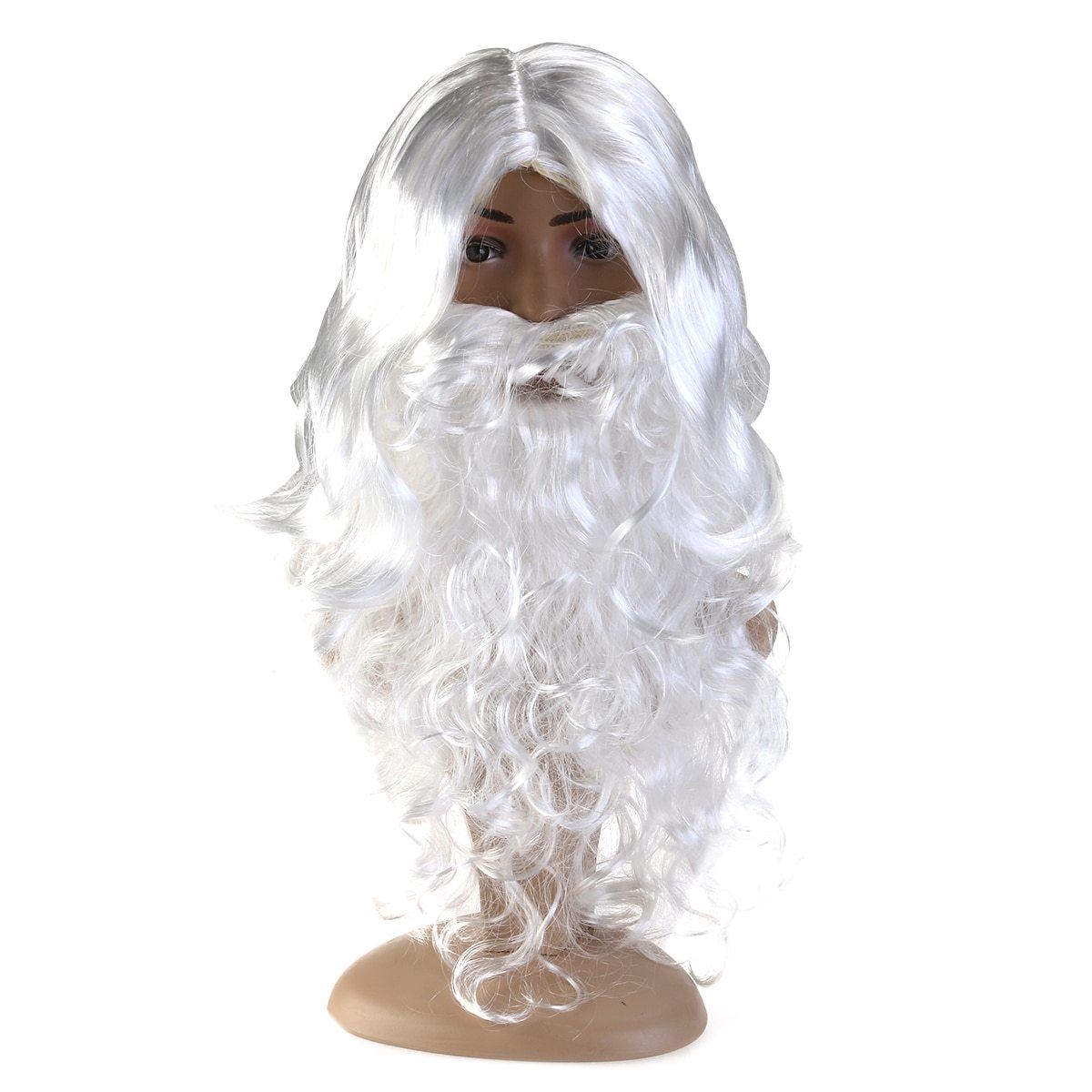 New White Santa Claus Moustache Hat Fancy Dress Costume Wizard Wig And Beard Set