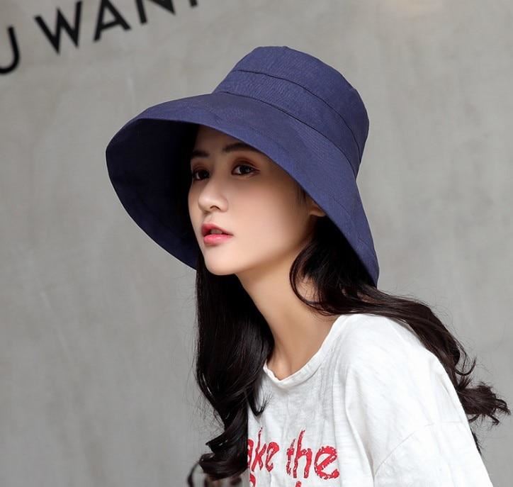 K34 Fashion Summer Big Brim Sun Hat For Female Seaside Sun Protection UV Cap Jap