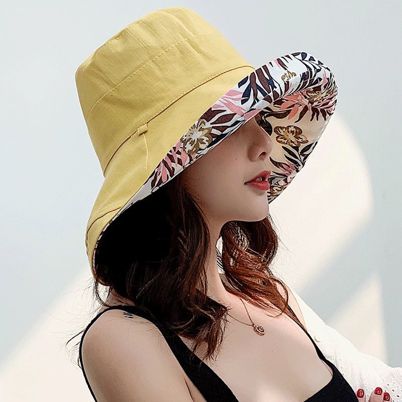 K34 Fashion Summer Big Brim Sun Hat For Female Seaside Sun Protection UV Cap Jap