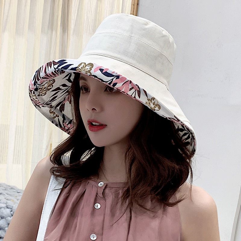 K34 Fashion Summer Big Brim Sun Hat For Female Seaside Sun Protection UV Cap Jap