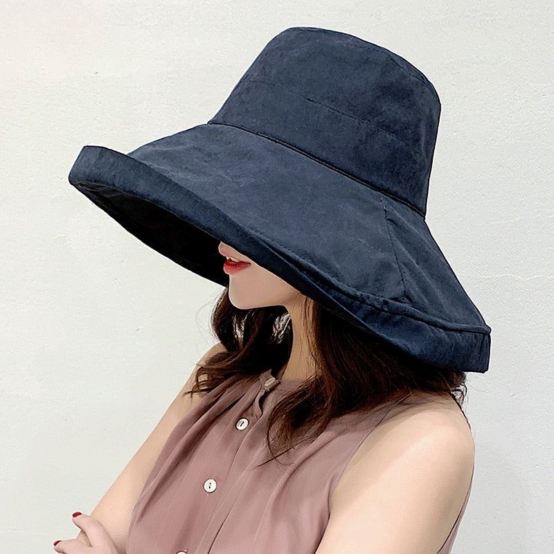 K34 Fashion Summer Big Brim Sun Hat For Female Seaside Sun Protection UV Cap Jap