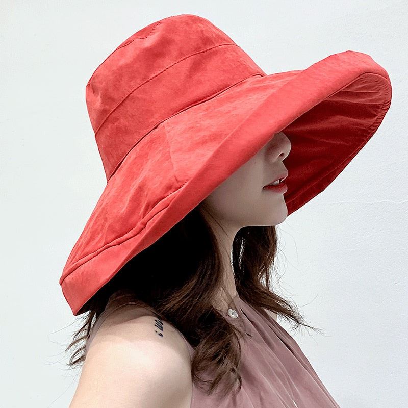 K34 Fashion Summer Big Brim Sun Hat For Female Seaside Sun Protection UV Cap Jap