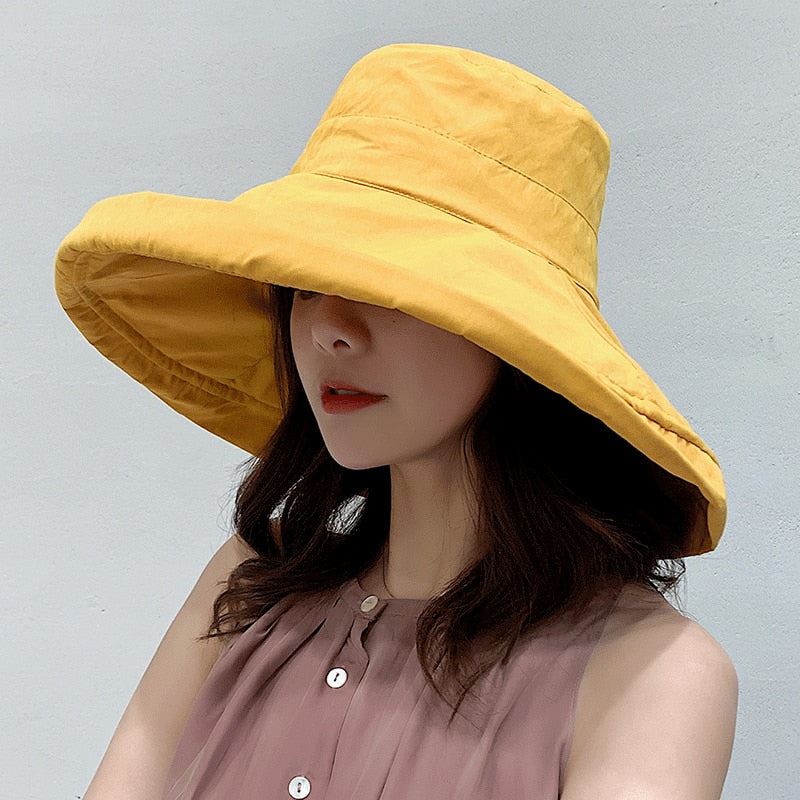K34 Fashion Summer Big Brim Sun Hat For Female Seaside Sun Protection UV Cap Jap