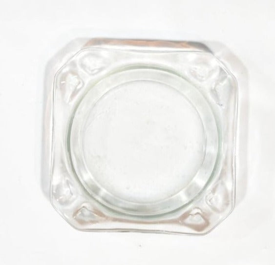 Clear Ash Tray Used Small 3 inch Vintage