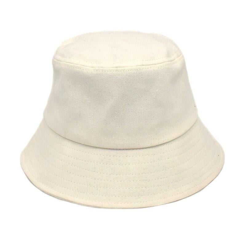 New Solid Color Cotton Panama Women Bucket Hat Fisherman Men's Cap Spring Summer