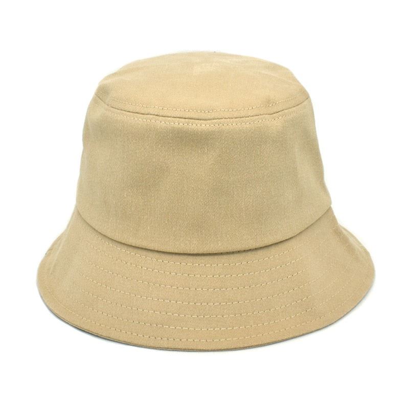 New Solid Color Cotton Panama Women Bucket Hat Fisherman Men's Cap Spring Summer