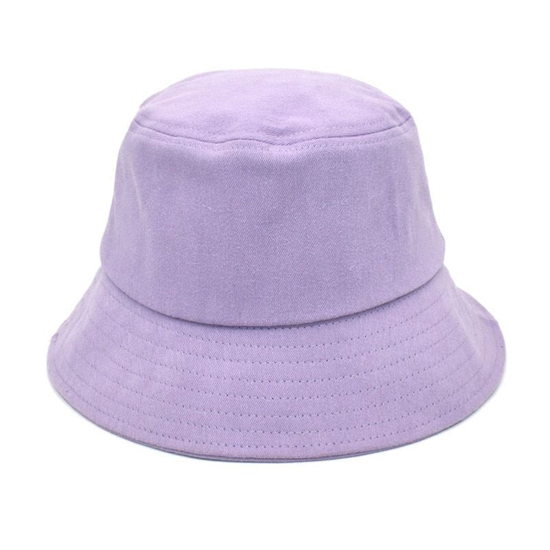 New Solid Color Cotton Panama Women Bucket Hat Fisherman Men's Cap Spring Summer