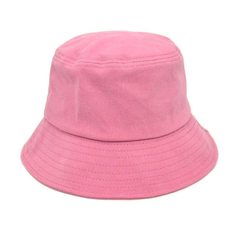 New Solid Color Cotton Panama Women Bucket Hat Fisherman Men's Cap Spring Summer