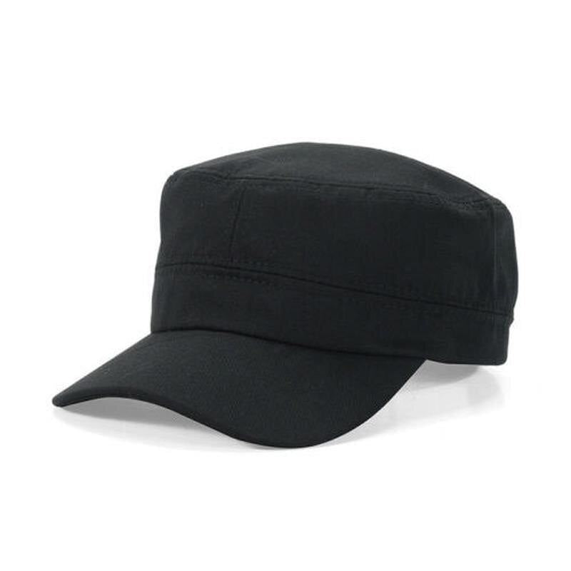 Men's Flat Top  Military HatsTraining Solid Color Adjustable Hat Classic Style