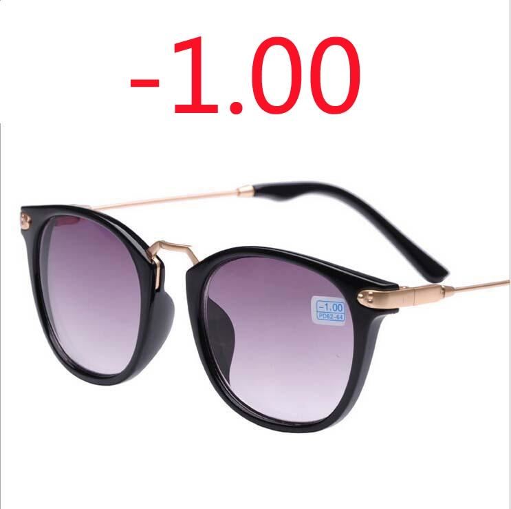 New Finished Myopia Sun Glasses Fashion Gray Lens Metal Legs With Degrees Sungla