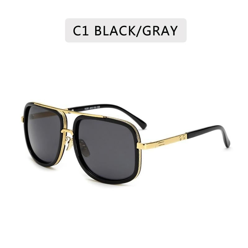 New Fashion Big Frame Sunglasses Men Square Metal Sun Glasses Women Retro Sun G